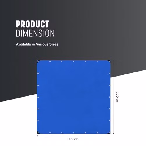 Keplin Waterproof Tarpaulin Cover Sheet, Blue, 3 x 3 m – 2