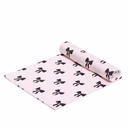 OHS Bow Print Matte Velvet Table Runner in Pale Pink, W/D/H: 33 x 200 cm – 4