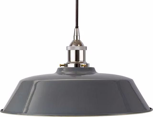 SE Home Chancery Round Pendant Light in French Grey and Black with Nickel Finish – 1