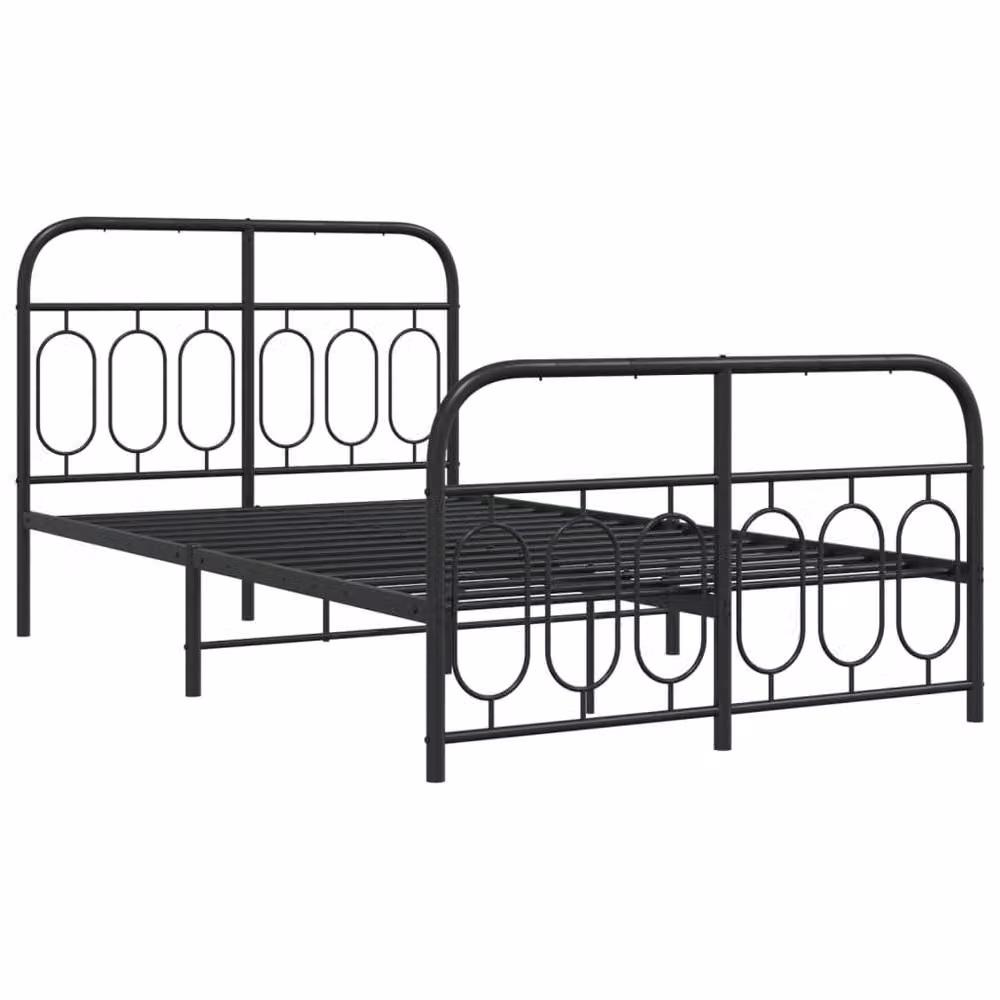 Berkfield Home Metal Bed Frame with Footboard, Black, W/D/H: 120 x 190 cm – 3