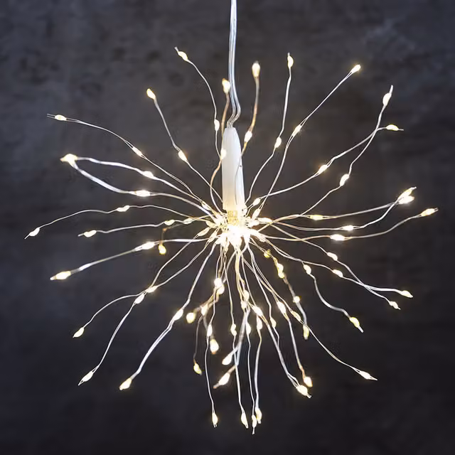 Biard Adjustable LED Hanging Light with Firework Effect in Black and Copper
