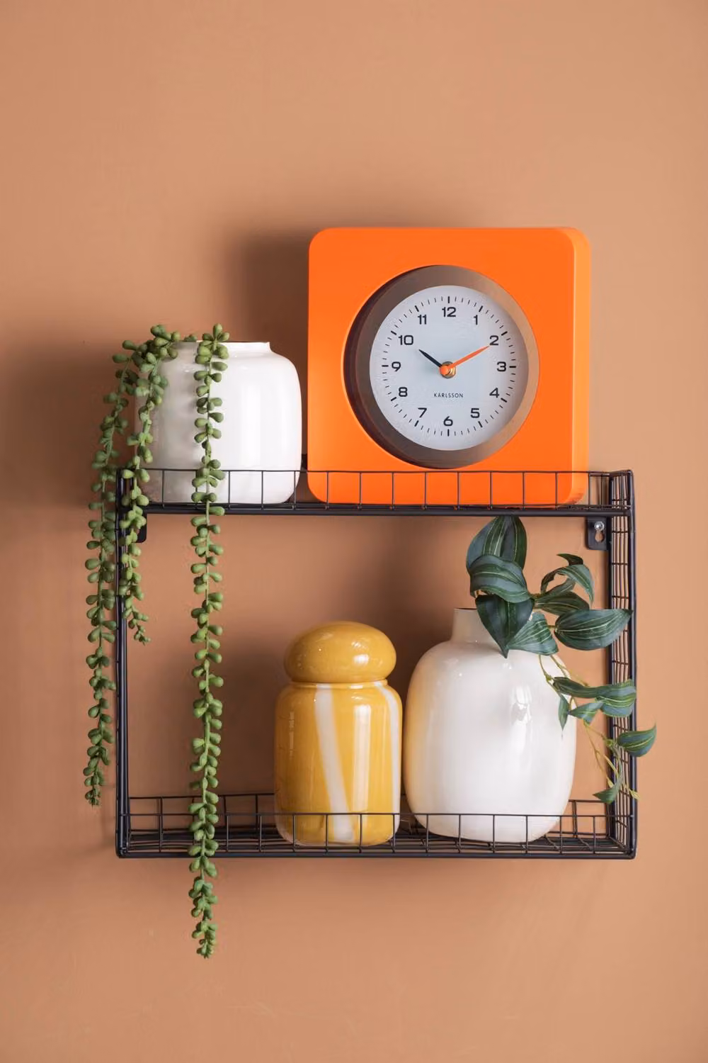 PRESENT TIME Karlsson Vintage Analog Wall Clock in Bright Orange – 2