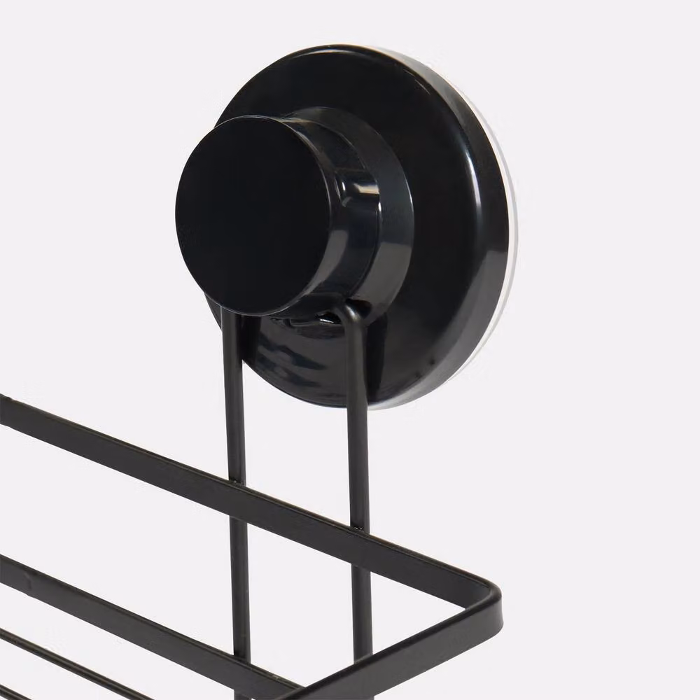 OHS Rustproof Metal Suction Shower Caddy Organiser in Black – 2