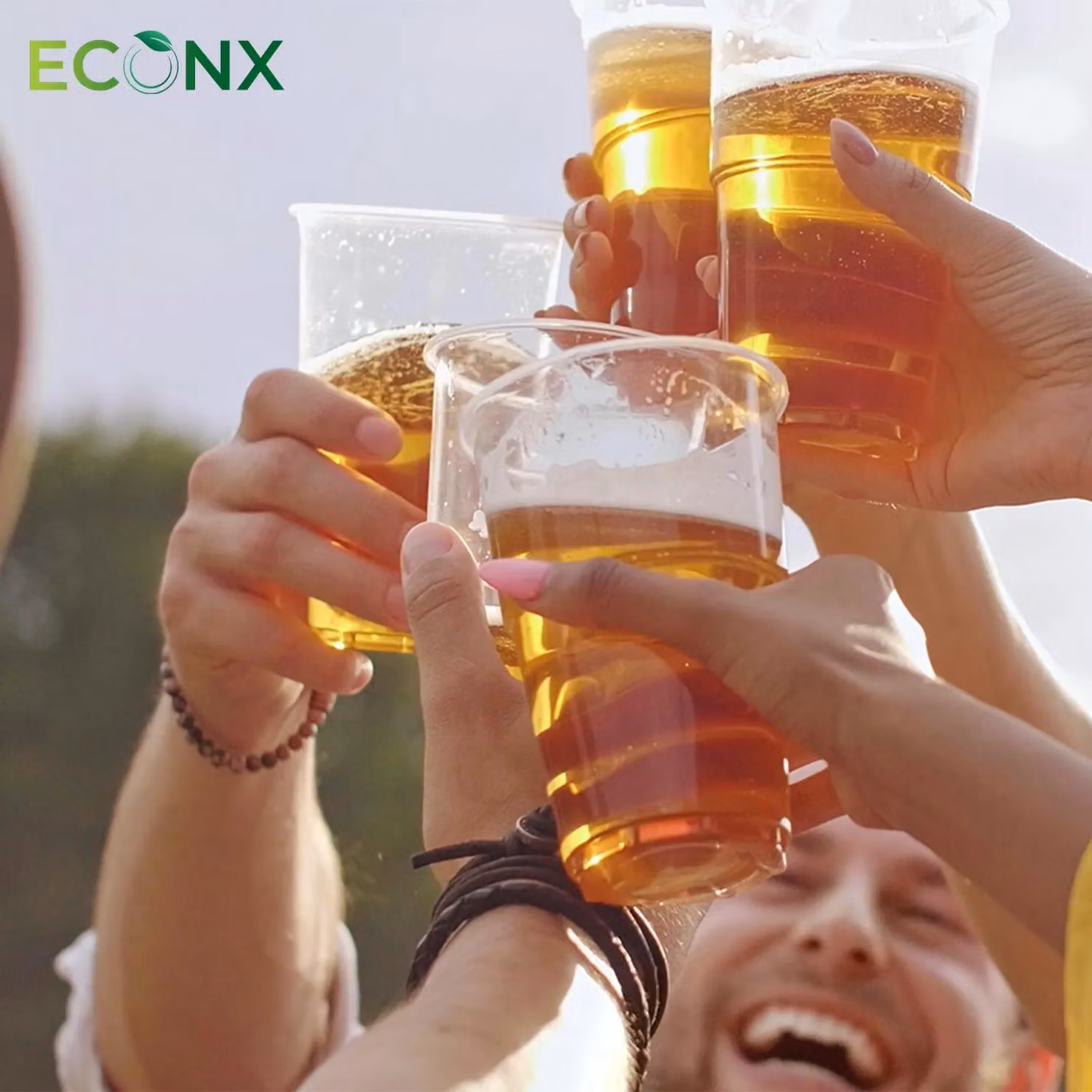 ECONX 100 Pack Disposable Clear Plastic Pint Glasses, 20oz Beer Tumblers – 5