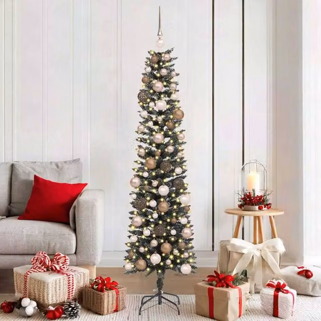 Berkfield Home Artificial Christmas Tree in Green, H 180 x W 50.5 x D 50.5 cm – 1