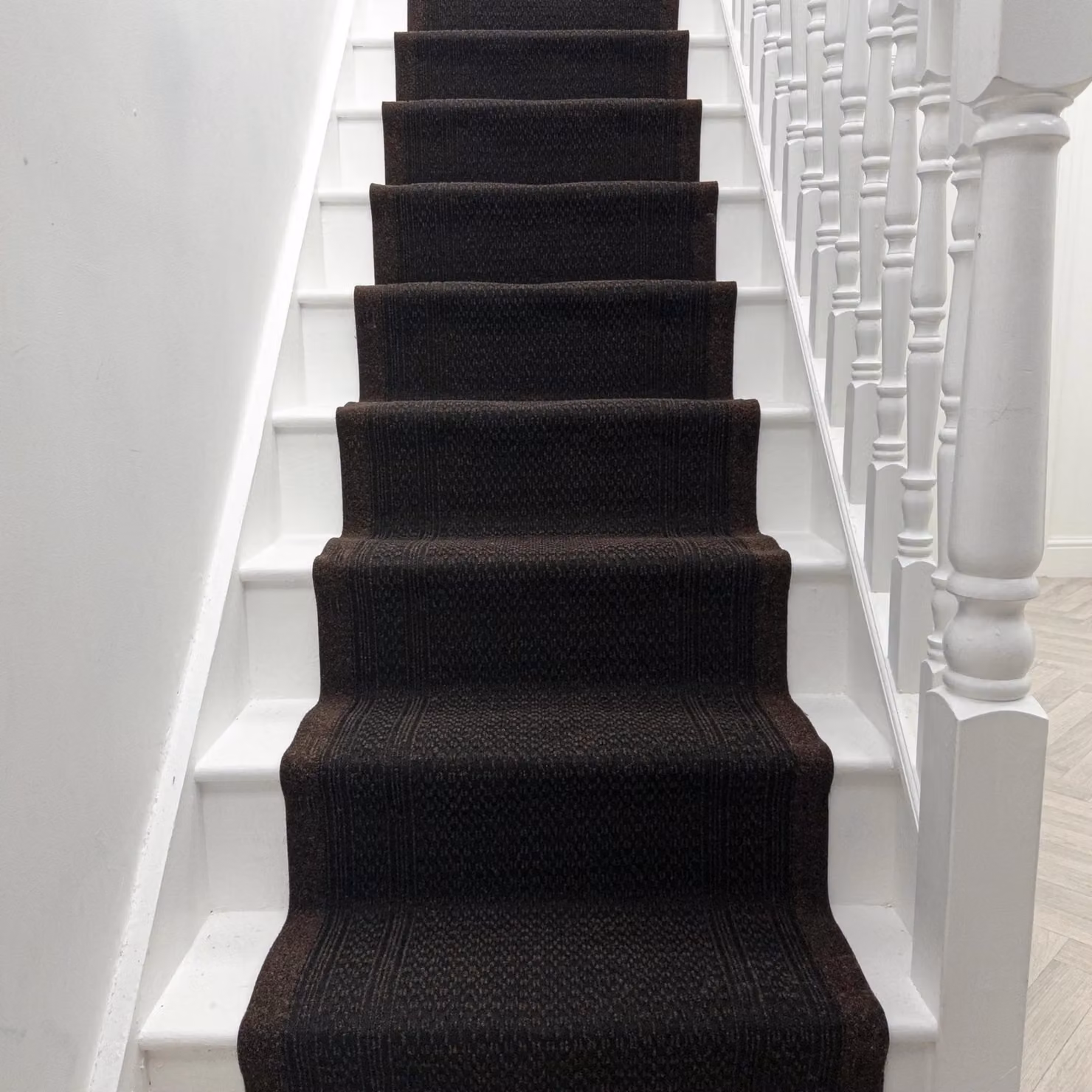 runrug Aztec Stair Runner Carpet, Non-Slip, Dark Brown, W: 66 cm x L: 540 cm – 5
