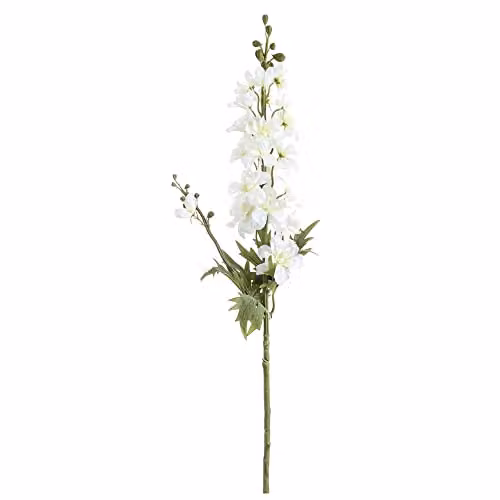 Hill Interiors Delphinium Artificial Plant in White and Green – 1