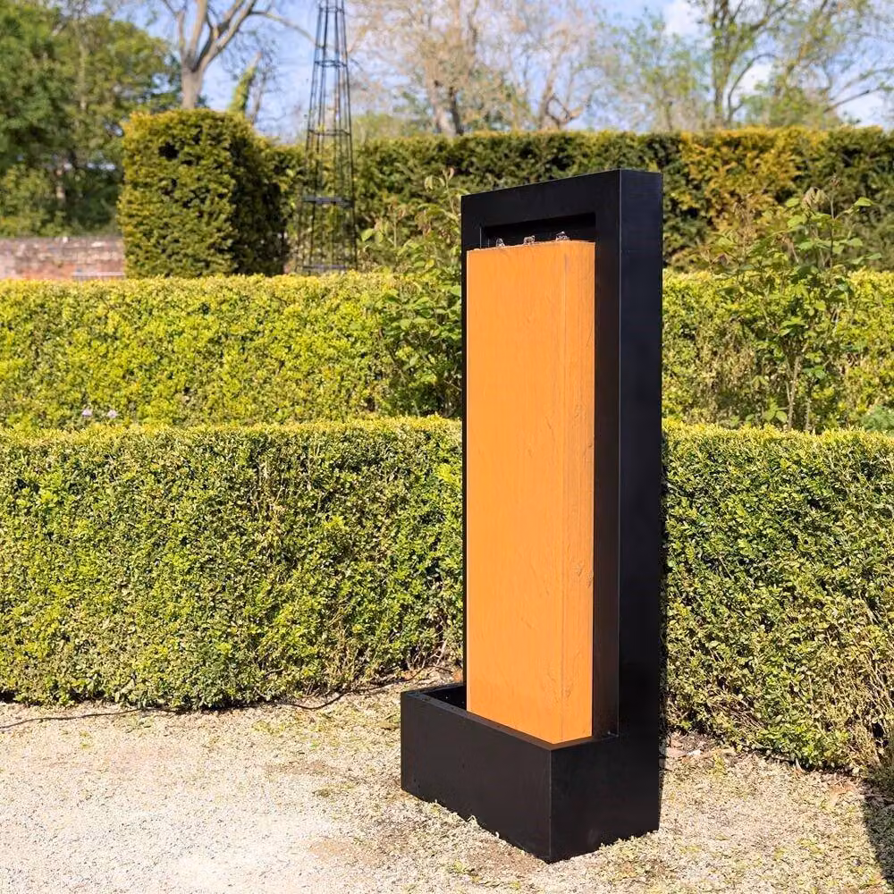 Primrose Almeida Black Zinc Column Water Wall Fountain with Lights, Height: 120 cm – 5