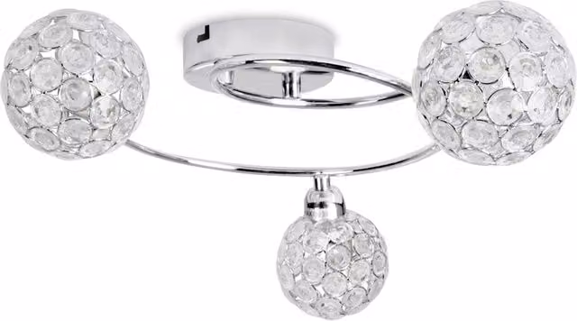 Ducy 3 Way Moroccan Style Silver and Chrome Ceiling Bar Light