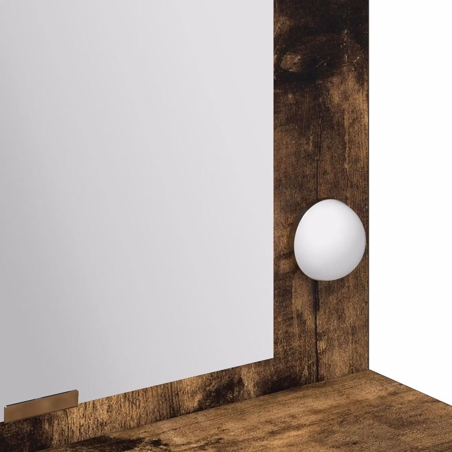 Berkfield Home Makeup Table with Hollywood LED Lights in Smoked Oak Brown, W/D/H: 100 x 41 x 135 cm – 5