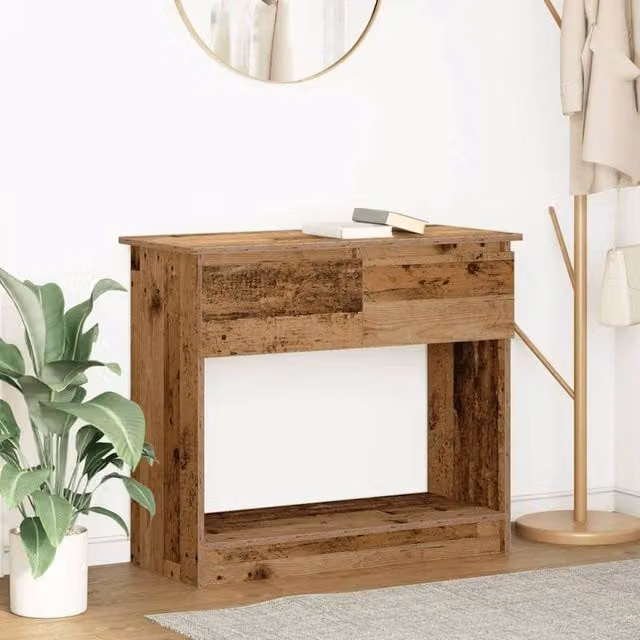 Berkfield Home Modern Console Table with Drawers in Brown, W: 85.5 cm, D: 38.5 cm, H: 74.5 cm – 1