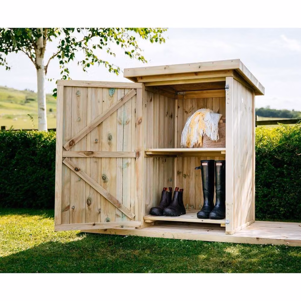 The Garden Village Mitton Small Garden Store in Brown Timber, L96 x W89 x H123 cm – 3