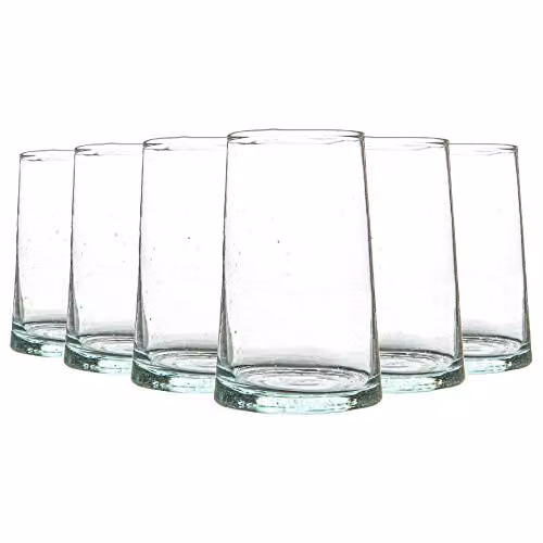 Nicola Spring Merzouga Transparent Glass Tumbler Highball Glasses, 320ml, Pack of 6 – 1