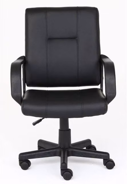 EONLION Black Executive Home Office Chair in Synthetic Leather with Armrests