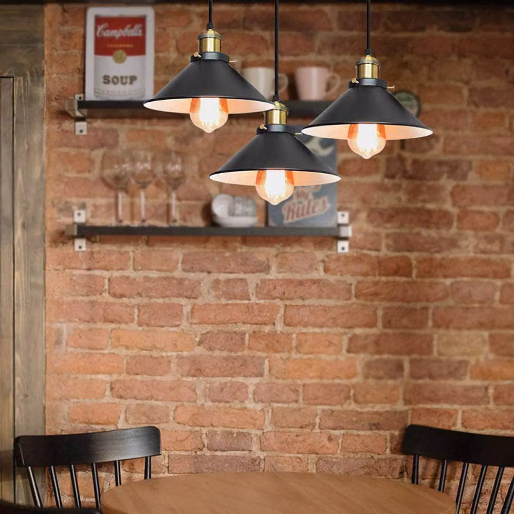Pheashine Industrial Metal Pendant Light in Black with Adjustable Cord and E27 Base – 2