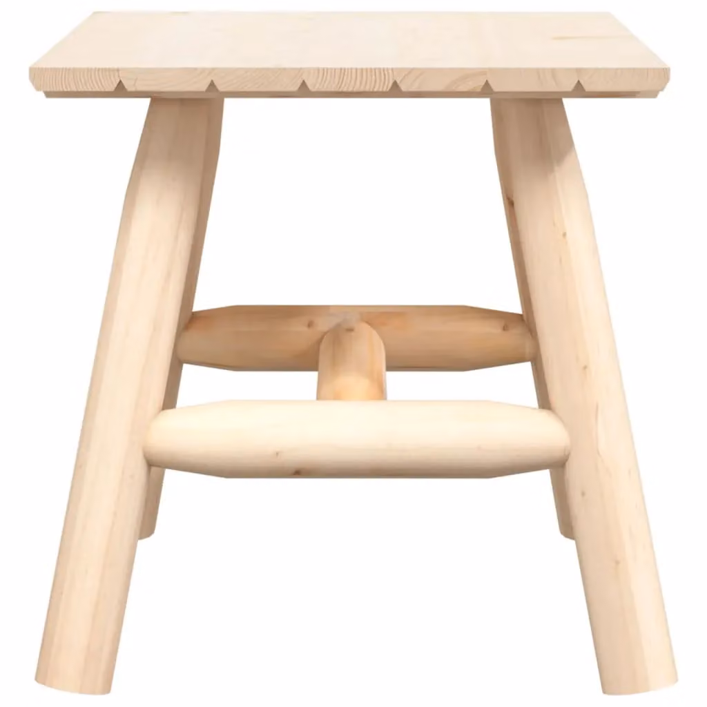 Berkfield Home Solid Wood Spruce Side Table in Brown, W/D/H: 49 x 49 x 50 cm – 2