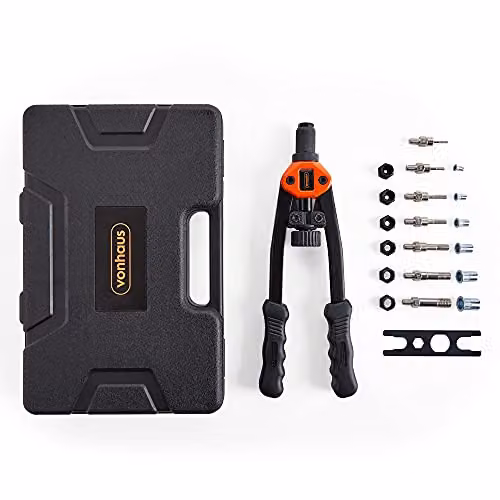 VonHaus Black Rivet Nut Gun Set with 150 Assorted Rivnuts and 7 Metric Mandrels (M3 to M12) and Carrying Case – 3