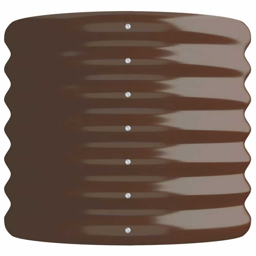 Berkfield Home Garden Powder-coated Steel Raised Bed in Brown, W/D/H: 114 x 40 x 36 cm – 4