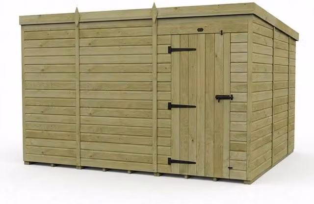 Buttercup Farm Pent Garden Shed in Brown Timber with Single Door and No Windows W: 305 cm, D: 305 cm, H: 210 cm