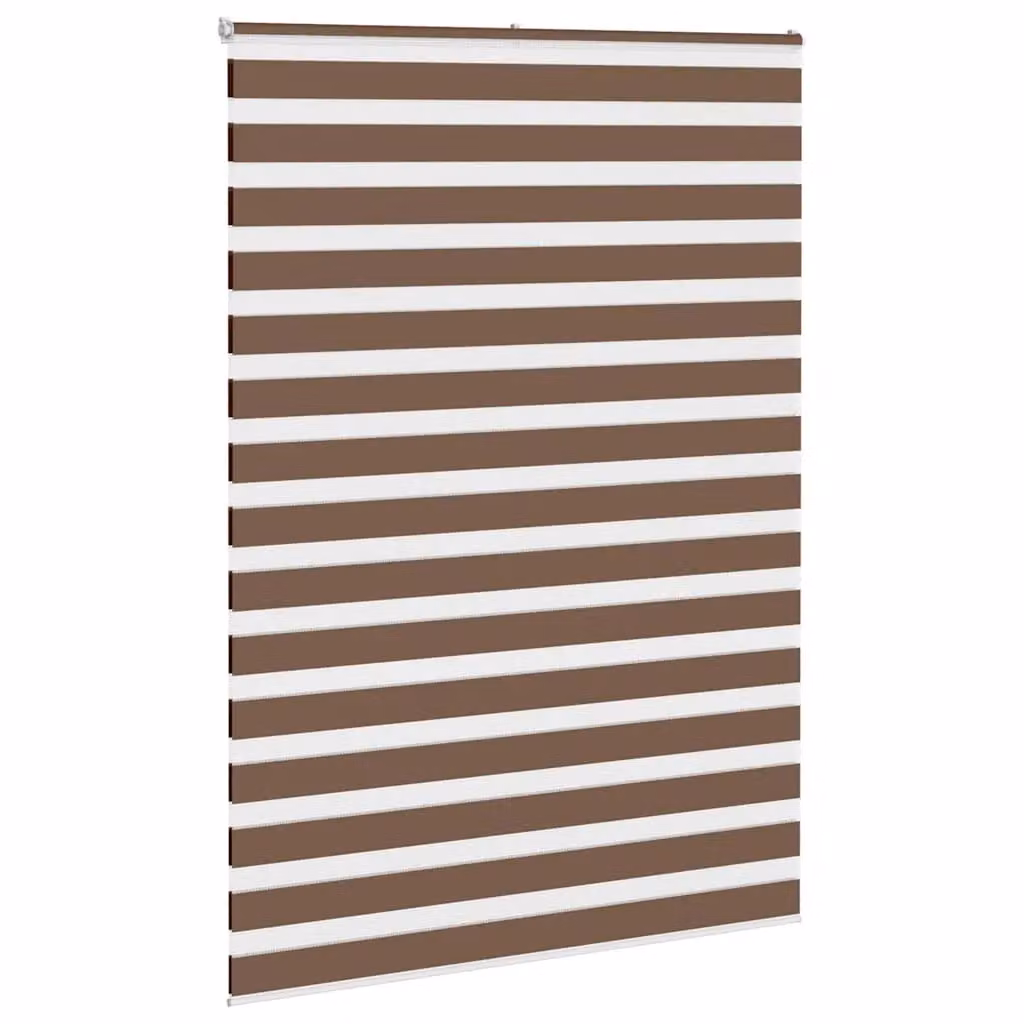 Berkfield Home Brown Zebra Day and Night Blind with Polyester Fabric, W: 165 cm, H: 200 cm – 3