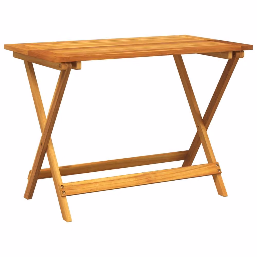 Berkfield Home Folding Garden Table in Brown Solid Acacia Wood, W: 90 cm, D: 52.5 cm, H: 65 cm – 2