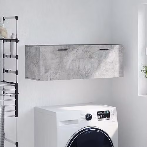 vidaXL Wall Cabinet in Concrete Grey, W/D/H: 100 x 36.5 x 35 cm – 2