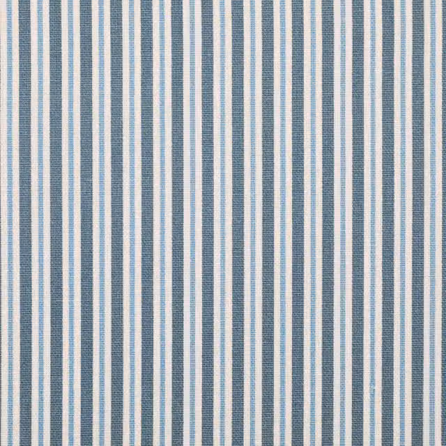 Terrys Bay Stripe Fabric in Indigo Blue