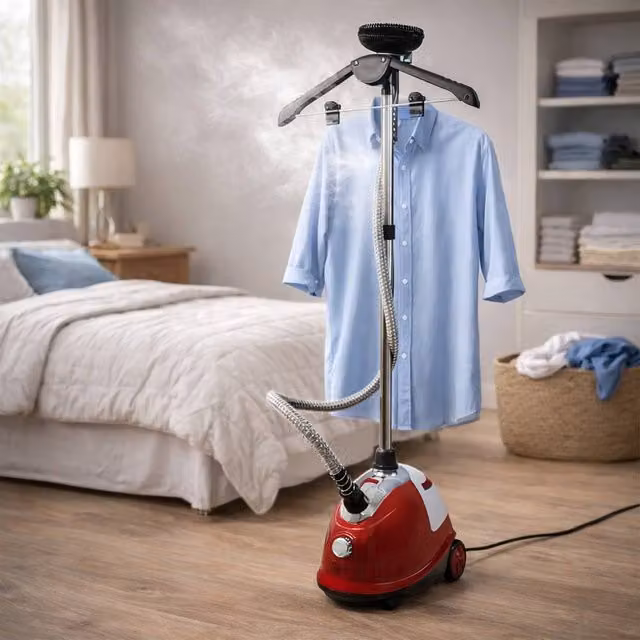 Dragodirect 1800W Upright Garment Steamer with 1.8L Water Tank in Red