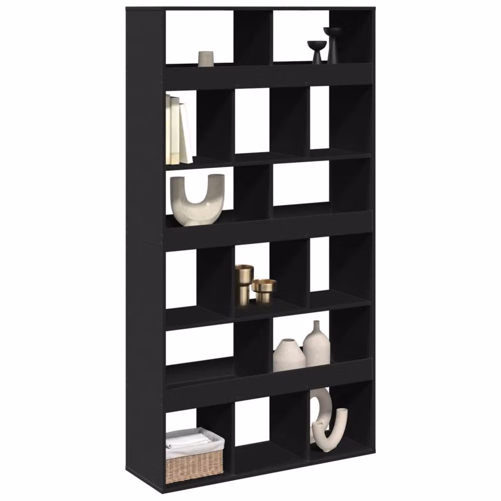Berkfield Home Black Open Back Room Divider in MDF, W/D/H: 100 x 33 x 187.5 cm – 2