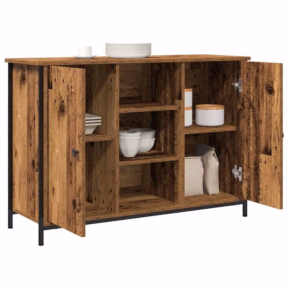 Berkfield Home Rustic Old Wood Sideboard in Brown, W/D/H: 100 x 35 x 70 cm – 3