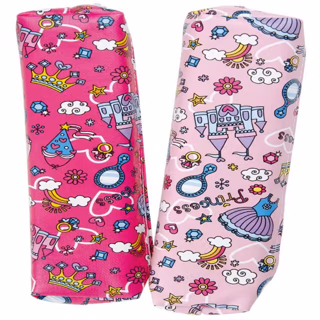 LG-Imports Princess Design Pink and White Textile Pencil Case for Children