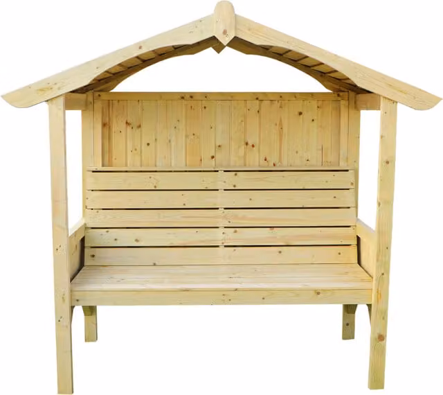 Waltons Carlton Pressure Treated Arbour Seat Garden Bench in Brown
