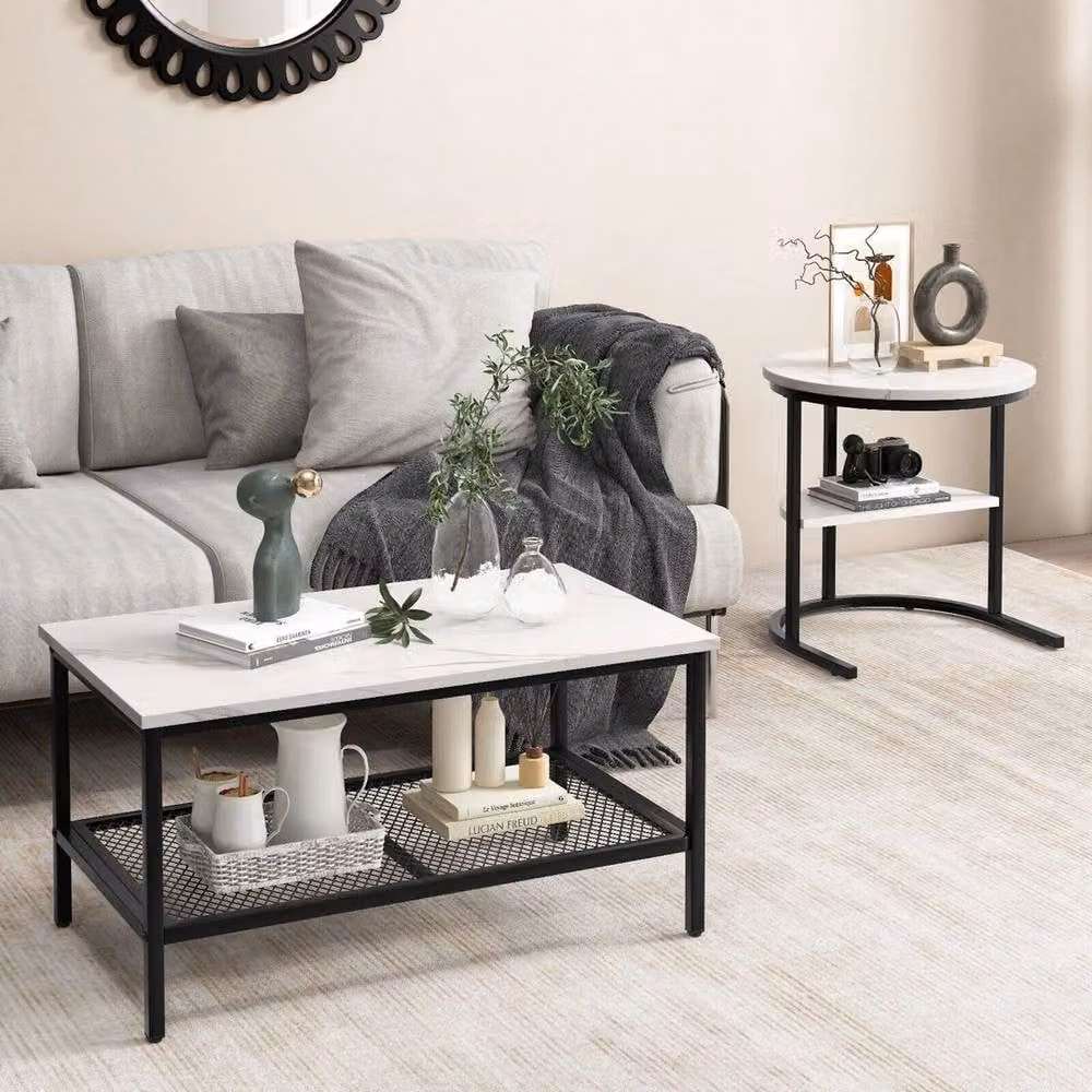 VOGREX White Extra Long Behind Sofa Entry Console Table, Width: 100 cm – 6