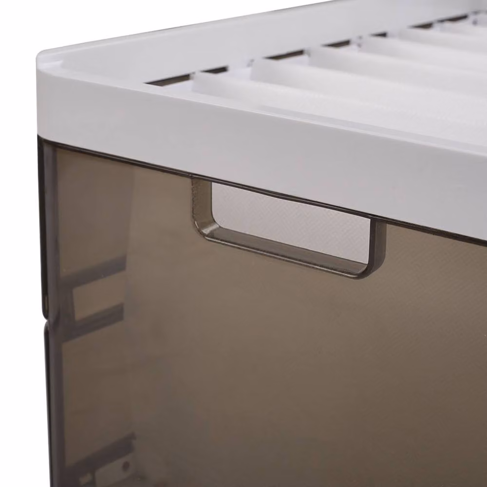 Garden Sanctuary Folding Clothes Organiser Wardrobe Drawer Storage Box with Dividers, Brown and Transparent, W/D/H: 40.0 x 20.0 x 15.0 cm – 2