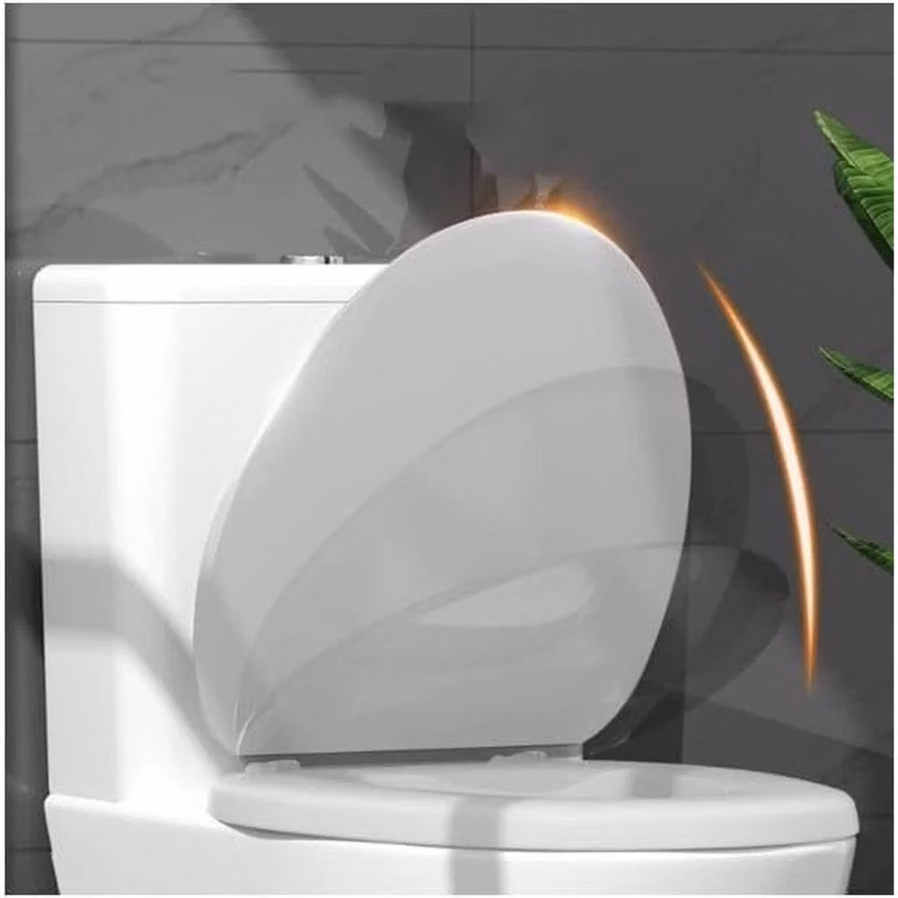 PAWNORA Pack of 2 White Oval Padded Universal Toilet Seats – 3
