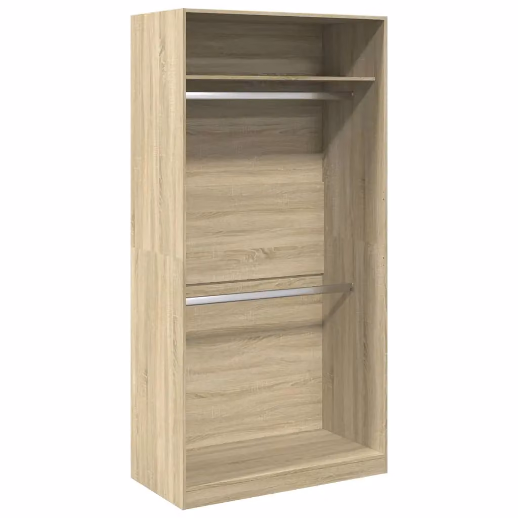 Berkfield Home Sonoma Oak Wardrobe in Brown, W/D/H: 100 x 50 x 200 cm – 2