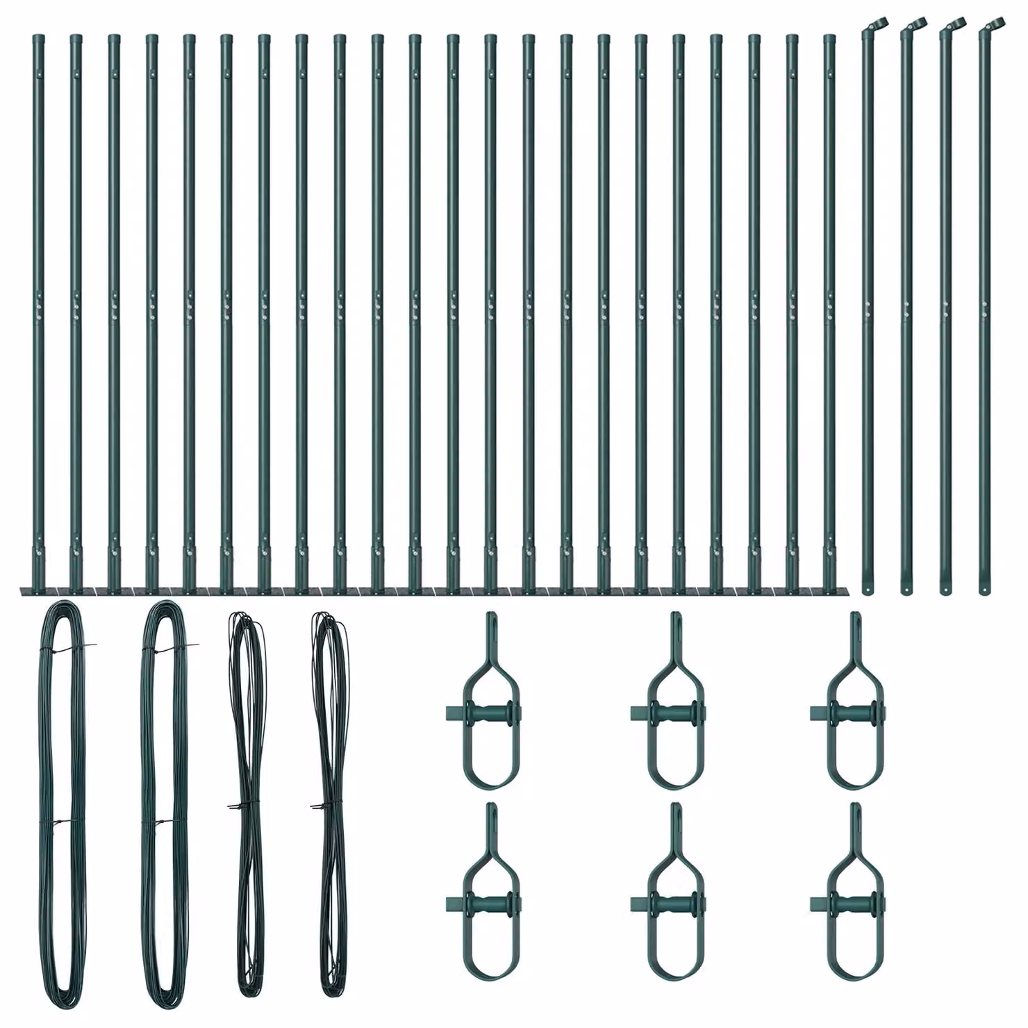 Berkfield Home Set of 52 Green Steel Square Fence Posts, W/D/H: 3.2 x 3.2 x 88.5 cm – 2