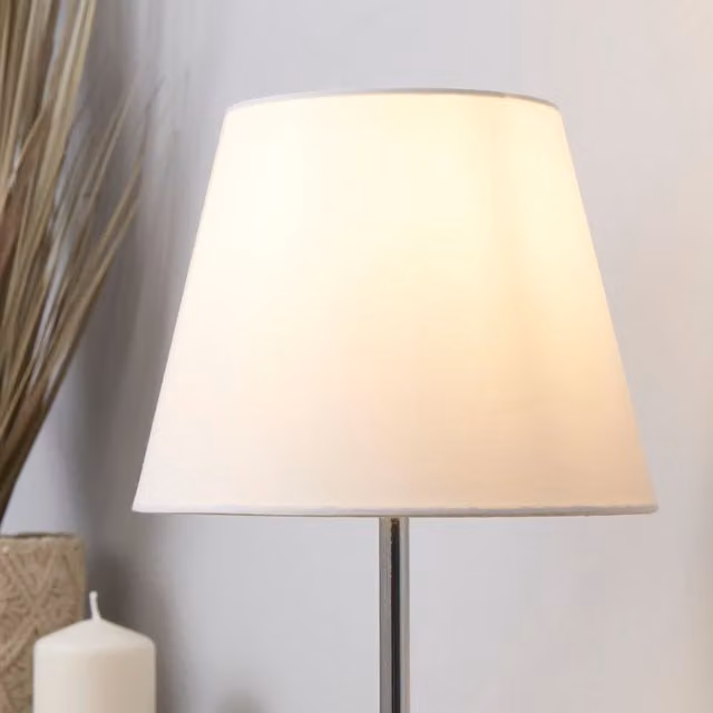 Lighting Collection TC Tapered White Fabric Lamp Shade, Diameter: 20 cm