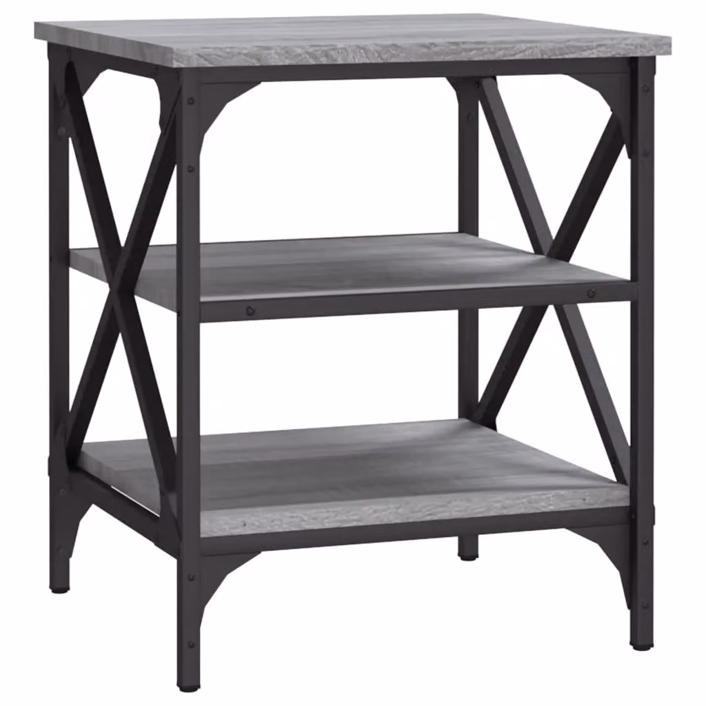 Berkfield Home Set of 2 Grey Sonoma Side Tables in Engineered Wood, W/D/H: 40 x 42 x 50 cm – 3
