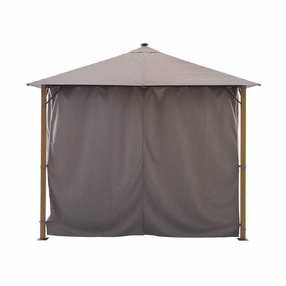 sweeek Aluminium Garden Gazebo with Curtains in Beige, W/D/H: 300 x 300 x 275 cm – 3