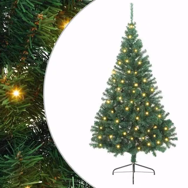 Berkfield Home Pre-lit Artificial Christmas Tree in Green, Height: 240 cm
