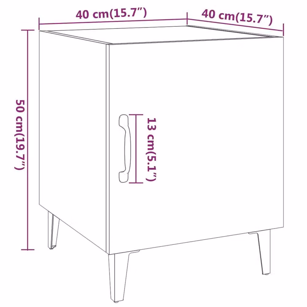 Berkfield Home Set of 2 Smoked Oak Bedside Cabinets in Brown – 6
