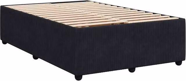 Berkfield Home Soft Velvet Bed Frame in Black, W/D/H: 140 x 190 x 46 cm – 1