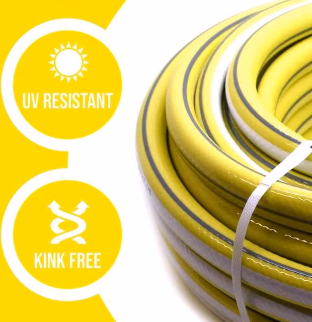 FLAVORA Reinforced Yellow Garden Hose Pipe, 15m – 1