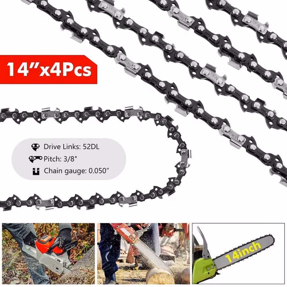 FLAVORA 4-Pack 14 Inch Chainsaw Saw Chain Blades in Black – 2