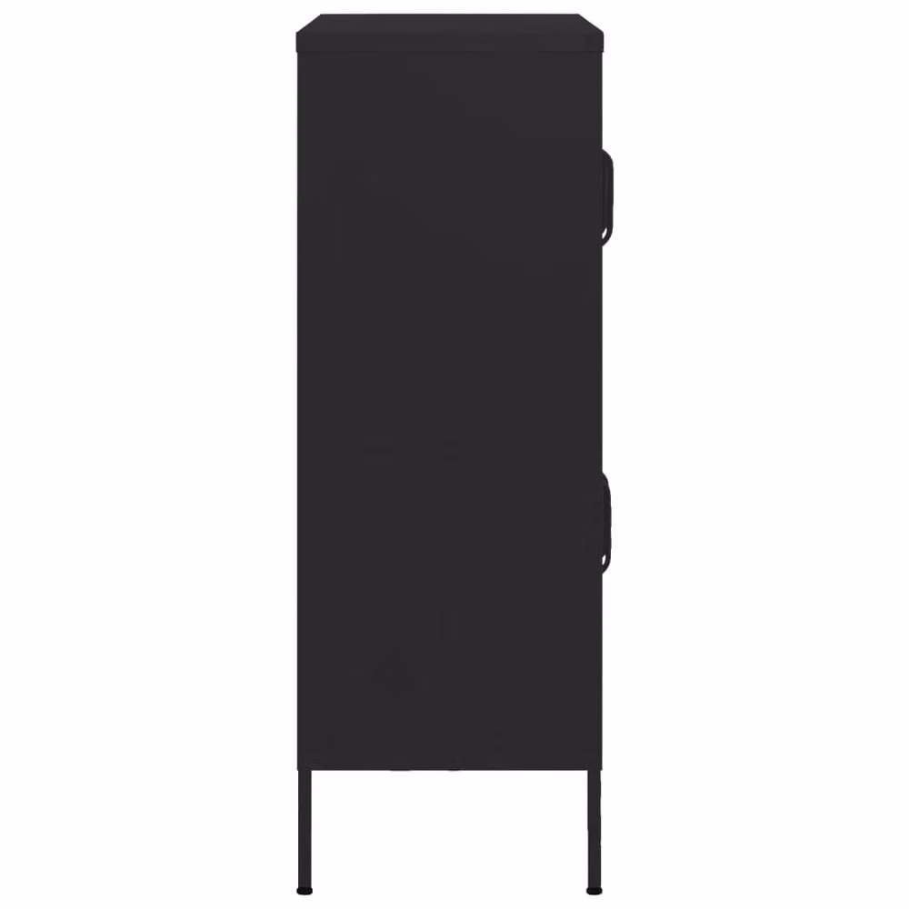 Berkfield Home Black Steel Freestanding Storage Cabinet with Hinged Doors W/D/H: 80 x 35 x 101.5 cm – 3