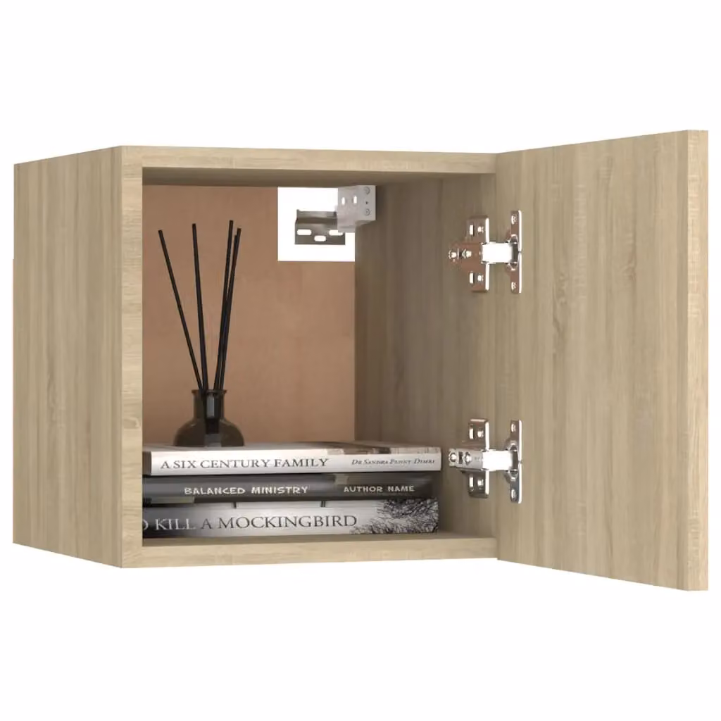 Berkfield Home Sonoma Oak Bedside Cabinet in Brown, W/D/H: 30.5 x 30 x 30.5 cm – 2