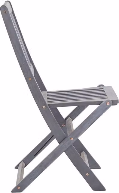 Berkfield Home Set of 4 Folding Outdoor Garden Chairs in Grey Acacia Wood – 1