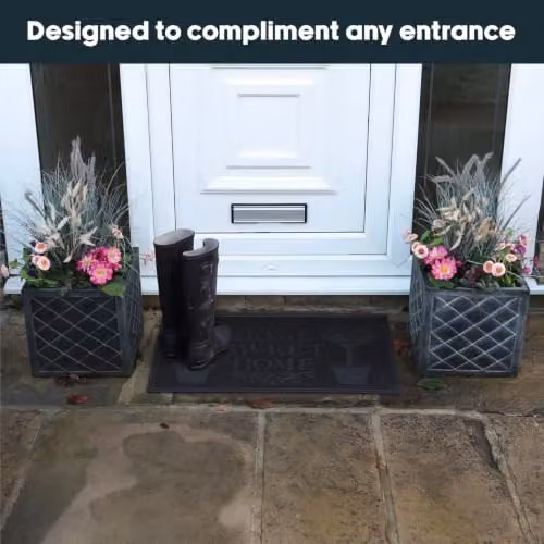 JVL Black Rubber Pin Scraper Doormat, W: 45 cm, D: 75 cm – 8