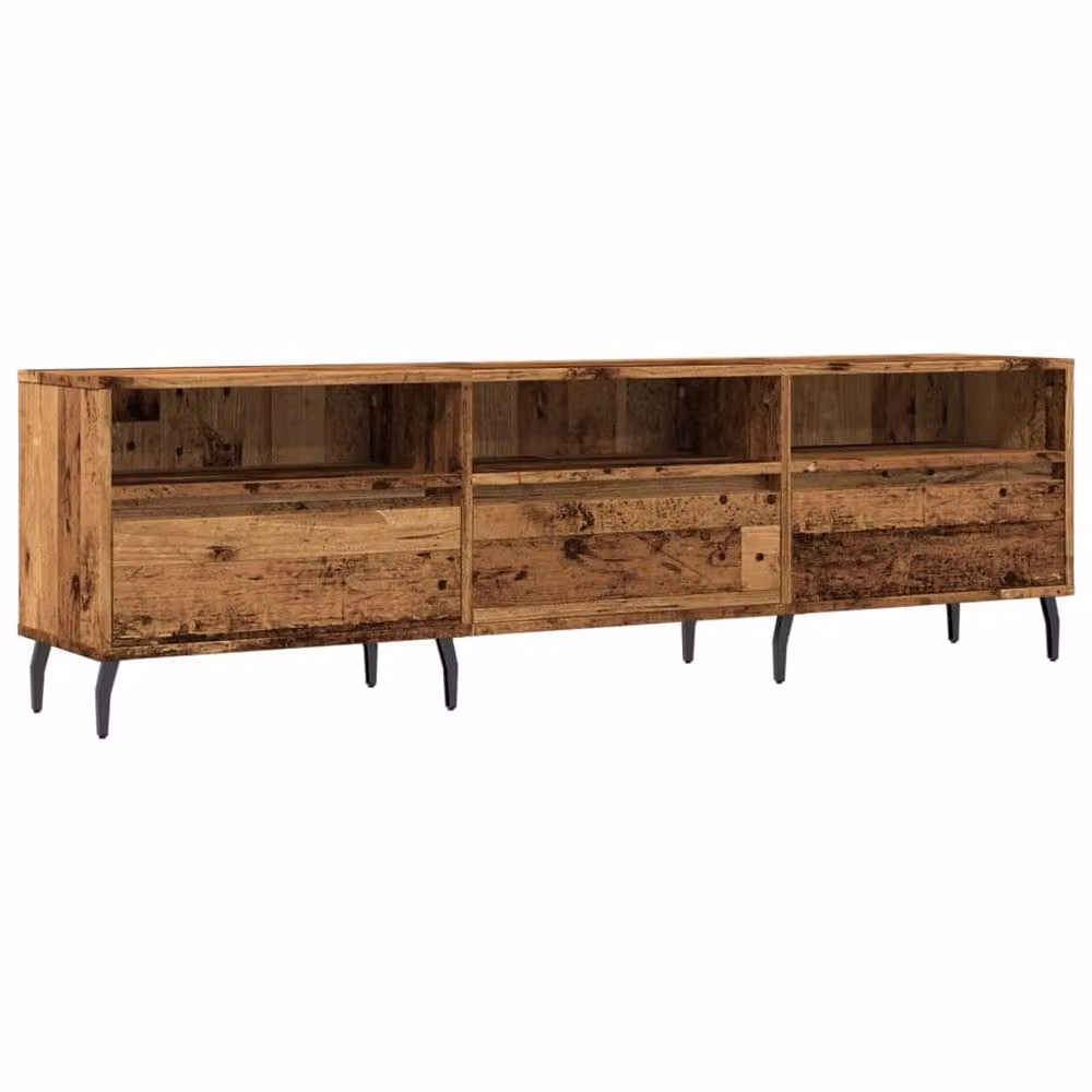 Berkfield Home Industrial Style TV Cabinet in Brown Old Wood, W/D/H: 150 x 30 x 44.5 cm – 3